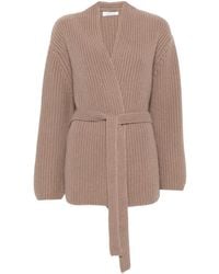 Liska - Belted Ribbed-Knit Cardigan - Lyst