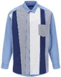 Comme des Garçons - Patchwork-Hemd Mit Ausgefranstem Detail - Lyst