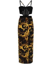 Versace - Kleid mit Watercolour Couture-Print - Lyst