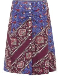 Rabanne - Paisley-Print Button-Up Skirt - Lyst