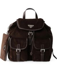 Prada - Medium Corduroy And Leather Backpack - Lyst