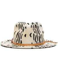 Nick Fouquet Sombrero fedora Zeal con estampado de cebra - Blanco