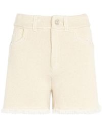 Barrie - Fine-Knit Fringe-Detail Shorts - Lyst