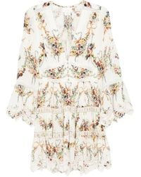 CAMILLA - Seidenkleid mit Blumen-Print - Lyst