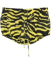 The Attico - Tiger-Print Drawstring Mini Shorts - Lyst