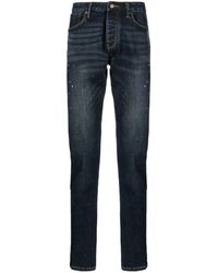 Emporio Armani - Paint-Splatter Slim-Cut Jeans - Lyst