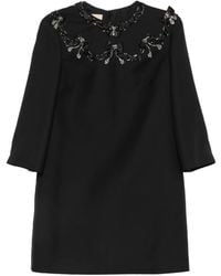 Valentino Garavani - Crystal-Embellished Bow-Detail Dress - Lyst
