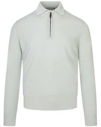 Canali - Quarter-Zip Knitted Sweater - Lyst