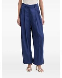 Fracomina - Pleated Wide-Leg Trousers - Lyst