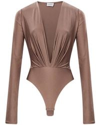 ANDAMANE - Plunging V-Neck Bodysuit - Lyst