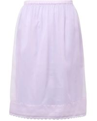 N°21 - Elastic-Waist Silk Midi Skirt - Lyst