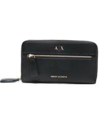ARMANI EXCHANGE - Leren Portemonnee Met Logoplakkaat - Lyst