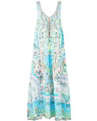 CAMILLA - Midsummer Mosaics Midikleid Mit V-Ausschnitt - Lyst