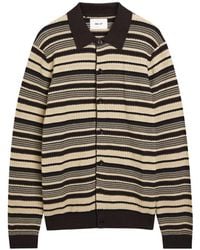NN07 - Nolan Gestreept Button-Up Vest - Lyst