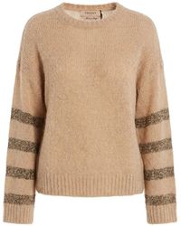 Twinset - Sequin-Striped Round-Neck Sweater - Lyst