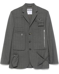 Moschino - Graphic-Print Pinstriped Blazer - Lyst