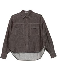 Brunello Cucinelli - Double-Pocket Denim Shirt - Lyst