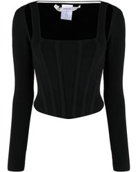 Dion Lee - Pointelle Long-sleeve Corset Top - Lyst