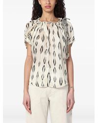Isabel Marant - Geplooide Blouse Met Patroon - Lyst