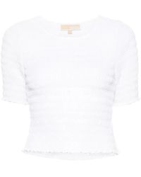 MICHAEL Michael Kors - Ruffled-Trim Smocked T-Shirt - Lyst
