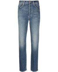 Mother - Faded Straight-Leg Jeans - Lyst