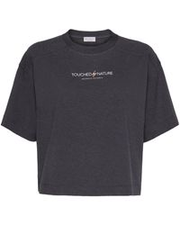 Brunello Cucinelli - Light Jersey Cropped T-Shirt - Lyst