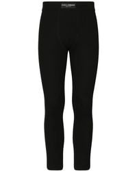 Dolce & Gabbana - Logo-Patch Cotton Leggings - Lyst