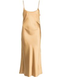 Voz - Slip dress midi metalizado - Lyst