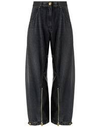 Pinko - Balloon-Fit Jeans With Coated Canvas Inserts - Lyst