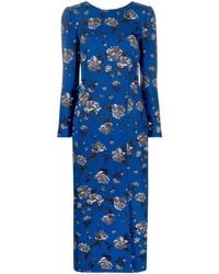 RED Valentino - Floral-Print Midi Dress - Lyst
