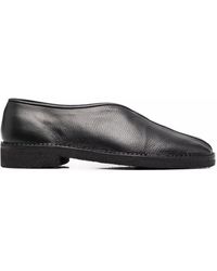Lemaire Grained Leather Slippers - Black
