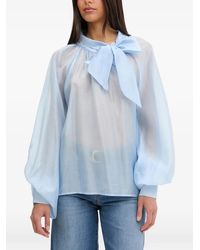 ViCOLO - Bow-Detail Long-Sleeve Blouse - Lyst