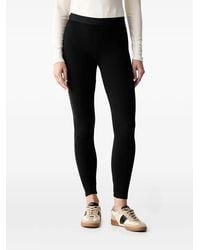 Guess - Ribbed-Knit Logo-Patch Leggings - Lyst