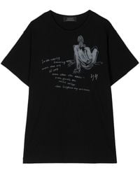 Yohji Yamamoto - T-shirt en coton à imprimé graphique - Lyst