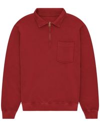 Fortela - Yale Zip-Up Chest-Pocket Sweatshirt - Lyst