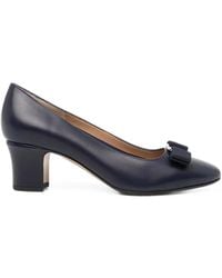 Ferragamo - Vara Bow Block Heel Pumps - Lyst
