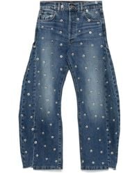 A.W.A.K.E. MODE - Studded Wide-Leg Jeans - Lyst