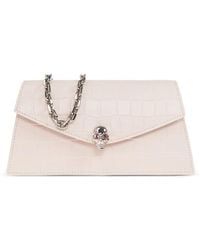 McQueen - Skull Crocodile-Effect Leather Cross Body Bag - Lyst