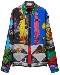 Versace - Zijden Twill Overhemd Met Print - Lyst