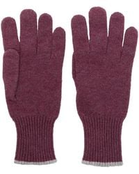 Brunello Cucinelli - Intarsia-Knit Cashmere Gloves - Lyst