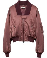 Chloé - Ribbed-Trim Zip-Up Bomber Jacket - Lyst