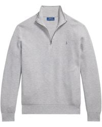 Polo Ralph Lauren - Mesh-Knit Quarter-Zip Sweater - Lyst