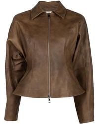 The Sei - Zip-Up Leather Jacket - Lyst