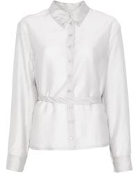 Low Classic - Sheer Shirred Blouse - Lyst