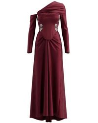 Nafsika Skourti - Robe Longue Selma À Ornements En Cristal - Lyst