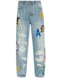 Amiri - Jeans ,Blauw ,Katoen Jeans Met Patches - Lyst