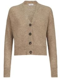 Brunello Cucinelli - Mohair, Cotton And Wool Diamond Yarn English Rib Cardigan - Lyst