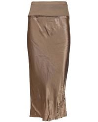 Rick Owens - Ribbed Waist Bias Skirt - Lyst