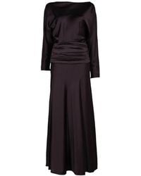 STAUD - Freda Ruched Silk Maxi Dress - Lyst