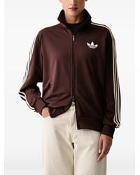 adidas - Logo-Embroidered Striped Zip-Up Sweatshirt - Lyst